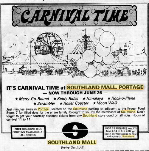 Southland Mall - 1977 Ad Regarding Carnival